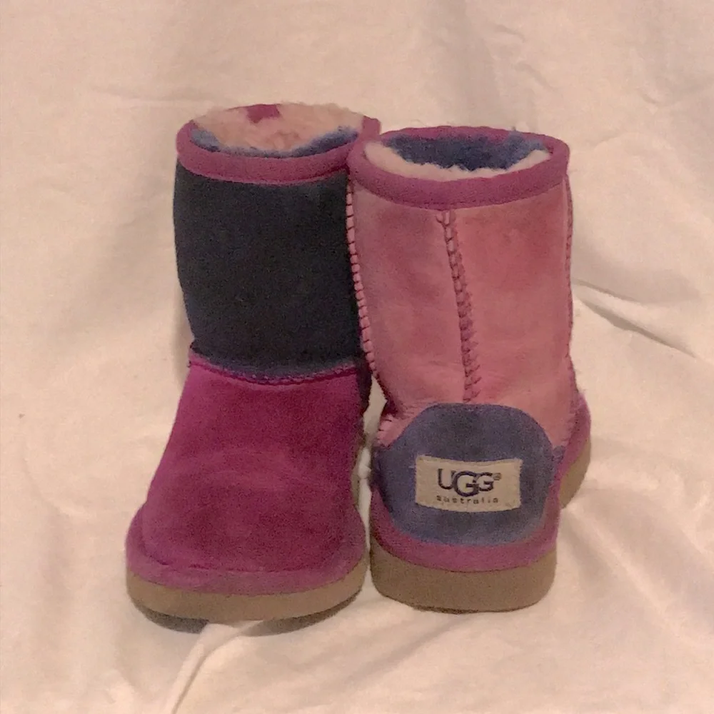 UGG Kids Multi-Color Suede & Shearling Boots - Pink, Purple, Blue